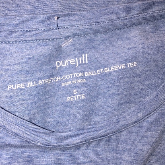 Pure Jill size small petite blue valley sleeve tee - Picture 3 of 4